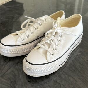 Converse White Platform Sneakers